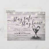 Weddenschap Uitstel Verblijf thuis Verblijf Veilig Aankondigingskaart (Voorkant / Achterkant)