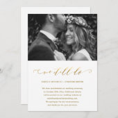 Weddenschap uitstellen Faux Gold We doen nog steed Aankondiging (Voorkant / Achterkant)