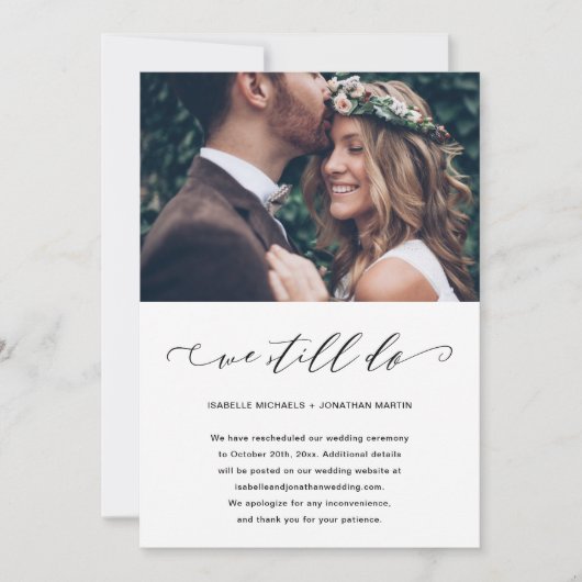 Weddenschap uitstellen We doen nog steeds foto Aankondiging (Voorkant)