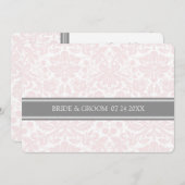 Weddenschap-uitvindingen Blush Grey Damask Pattern Kaart (Voorkant / Achterkant)