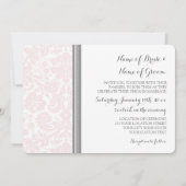 Weddenschap-uitvindingen Blush Grey Damask Pattern Kaart (Achterkant)