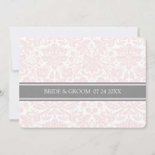 Weddenschap-uitvindingen Blush Grey Damask Pattern Kaart (Voorkant)