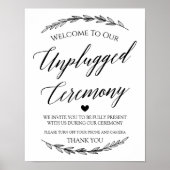 Weddenschap - Unplugged Ceremony Laurel Sign Poster (Voorkant)
