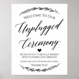 Weddenschap - Unplugged Ceremony Laurel Sign Poster