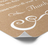 Weddenschap Unplugged Ceremony Rustic Wedding Sign Poster (Hoek)