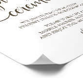 Weddenschap Unplugged Ceremony Sign Poster (Hoek)