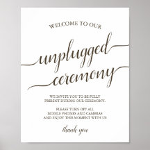 Weddenschap Unplugged Ceremony Sign
