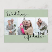 Weddenschap Update 3 Foto Sage Green Postpone Wedd Briefkaart (Voorkant)