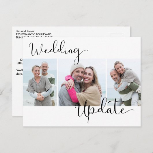 Weddenschap Update 3 Foto uitgesteld bruiloft Briefkaart (Voorkant / Achterkant)