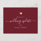 Weddenschap Update Elegant Script Gold Heart Burgu Briefkaart (Voorkant)