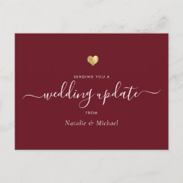 Weddenschap Update Elegant Script Gold Heart Burgu Briefkaart