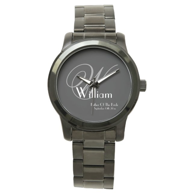 Weddenschap vader van Bride Gift Monogram Classic  Horloge (Voorkant)