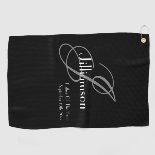 Weddenschap vader van de Bride Gift Modern Monogra Golfhanddoek (Horizontaal)