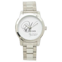 Weddenschap vader van de Bride Gift Monogram Class Horloge