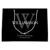 Weddenschap vader van de groom Gift Monogram Elega Groot Cadeauzakje (Voorkant)