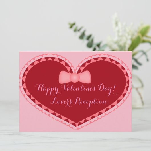 Weddenschap Valentijnsdag Romantic Heart Kaart (Staand voorkant)