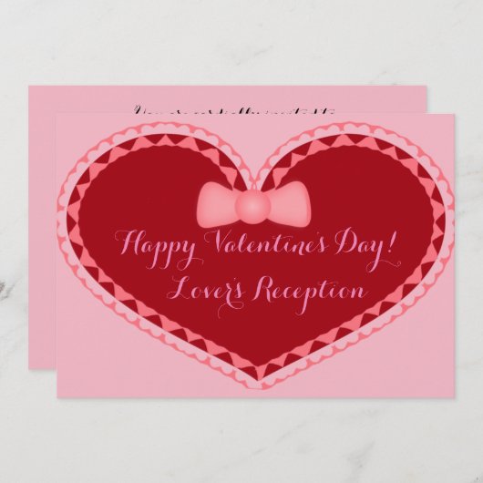 Weddenschap Valentijnsdag Romantic Heart Kaart (Voorkant / Achterkant)