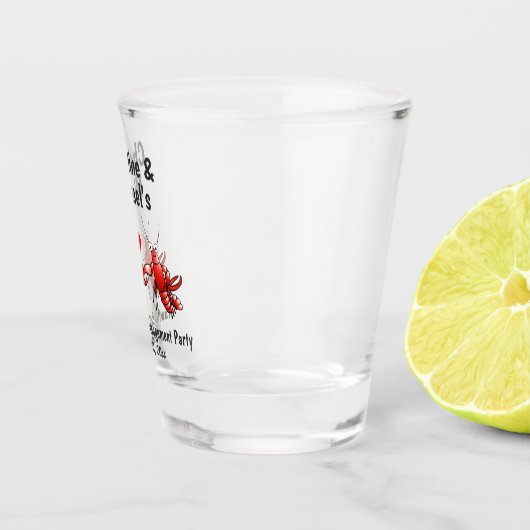 Weddenschap van boil voor bruiloft shot glas (Rechts)