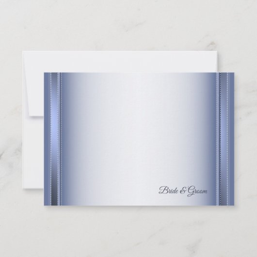 Weddenschap van de marineblauw Floral Silver Grey RSVP Kaartje (Achterkant)