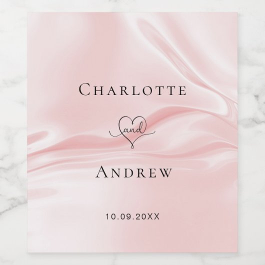 Weddenschap van de zwarte roze zijde satijn wijn etiket (Enkel label)