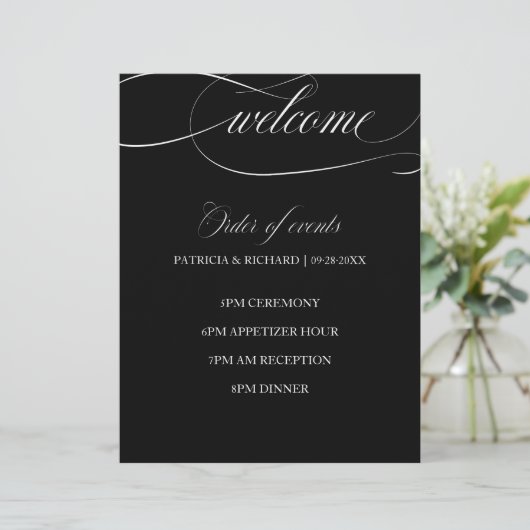 Weddenschap van evenementen in zwart-wit en wit (Staand voorkant)