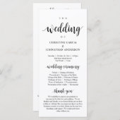 Weddenschap van, Modern Wedding Ceremonony Program Programmakaart (Voorkant / Achterkant)