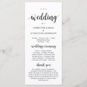 Weddenschap van, Modern Wedding Ceremonony Program Programmakaart (Voorkant)