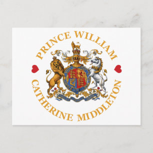 Weddenschap van prins William en Catherine Middlet Briefkaart