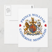 Weddenschap van prins William en Catherine Middlet Briefkaart (Voorkant / Achterkant)