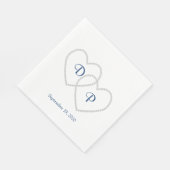 Weddenschap van twee harten papier servet (Hoek)