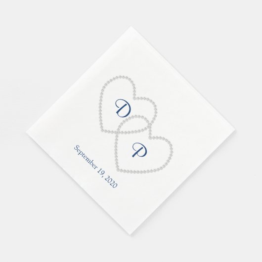 Weddenschap van twee harten papier servet (Hoek)