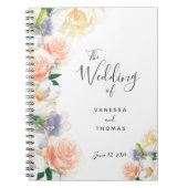 Weddenschap van witte koraal romantische bloemboek notitieboek (Voorkant)