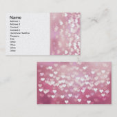 Weddenschap Vector Achtergrond glanzend roze harte Visitekaartje (Voorkant / Achterkant)
