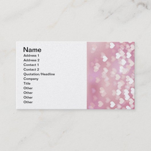 Weddenschap Vector Achtergrond glanzend roze harte Visitekaartje (Voorkant)