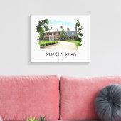 Weddenschap Venue Foto Waterverf Paar Jubileum Canvas Afdruk (Insitu (Woonkamer))