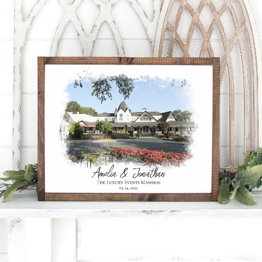 Weddenschap Venue Fotomasker Bride Groom Couple Poster