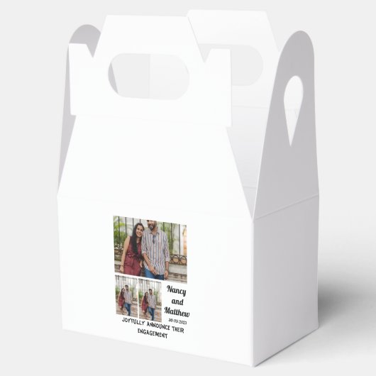 Weddenschap Verloving aangepast 3 Foto collage Bedankdoosjes