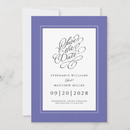 Weddenschap Verloving Chic Elegant Trendy Periwink Save The Date