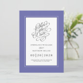 Weddenschap Verloving Chic Elegant Trendy Periwink Save The Date (Staand voorkant)