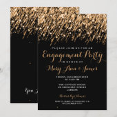 Weddenschap Verloving Falling Stars Gold Kaart (Voorkant / Achterkant)