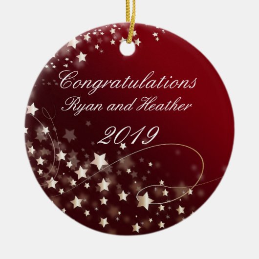 Weddenschap Verloving New Home Red Keramisch Ornament (Voorkant)