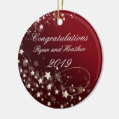 Weddenschap Verloving New Home Red Keramisch Ornament (Links)