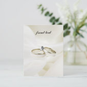 Weddenschap/Verloving Rings op Satin Kaart (Staand voorkant)