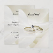 Weddenschap/Verloving Rings op Satin Kaart (Voorkant / Achterkant)