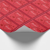 Weddenschap Verloving Rood hart Aangepaste verpakk Cadeaupapier (Hoek)