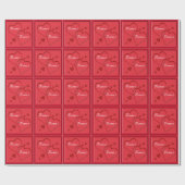 Weddenschap Verloving Rood hart Aangepaste verpakk Cadeaupapier (Vlak)
