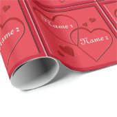 Weddenschap Verloving Rood hart Aangepaste verpakk Cadeaupapier (Rol Hoek)