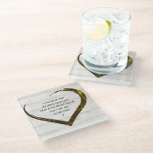 Weddenschap Verloving Rustic Heart Quote Glazen Onderzetter (Schuin)
