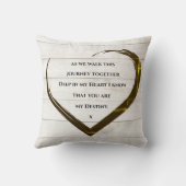 Weddenschap Verloving Rustic Heart Quote Kussen (Achterkant)