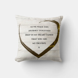 Weddenschap Verloving Rustic Heart Quote Kussen